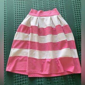 *FREE* Pink and white stripe flare skirt with cozy texture